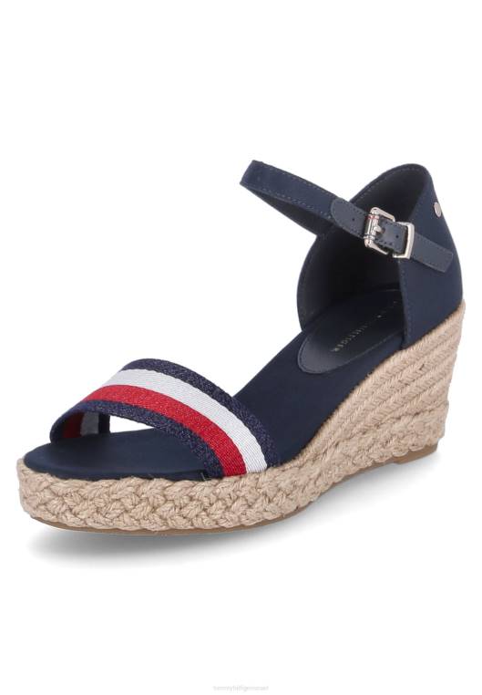 סנדלי פלטפורמה עם סרט מנצנץ באמצע טריז NX208255 שמיים מדבריים Tommy Hilfiger