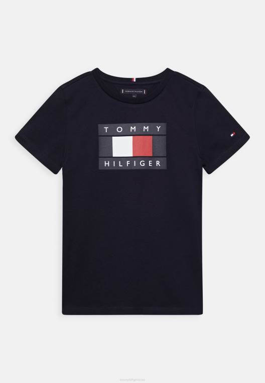 חולצת טריקו עם דגל פסים גלובליים בהדפס טי NX208260 שמיים מדבריים Tommy Hilfiger