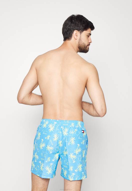 מכנסי שחייה בהדפס שרוך בינוני NX208266 כחול בהיר Tommy Hilfiger