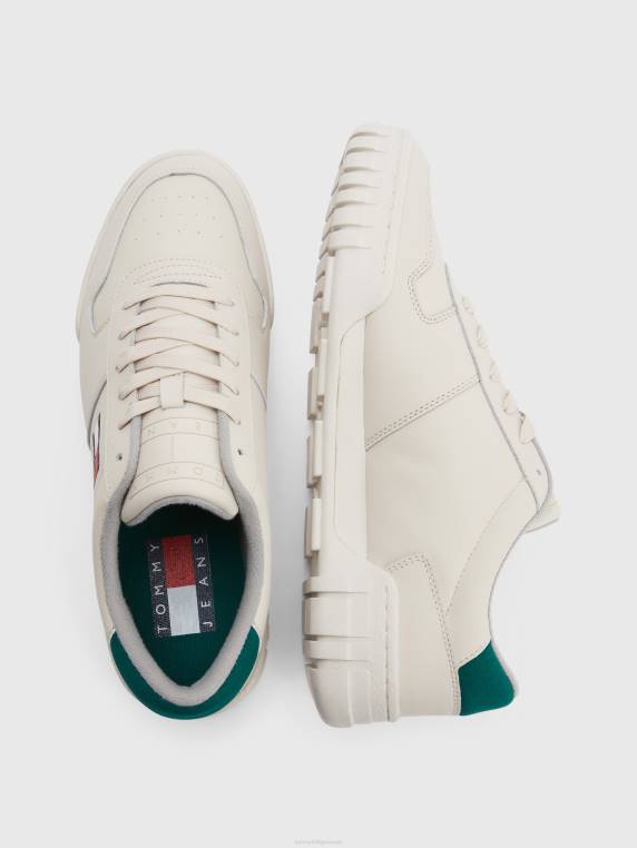 מאמנים עם סוליית עור רטרו NX20827 בז' אבן Tommy Hilfiger