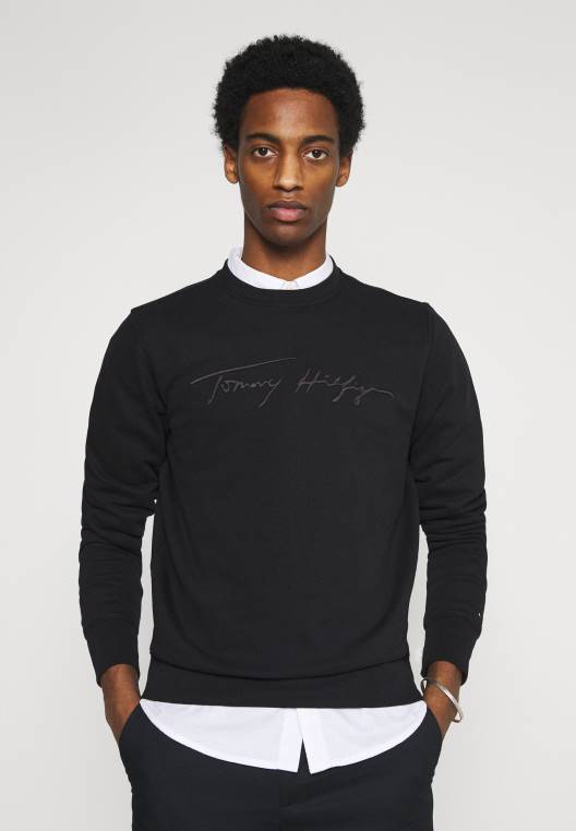 סווטשירט עם צווארון חתימה NX208285 שָׁחוֹר Tommy Hilfiger