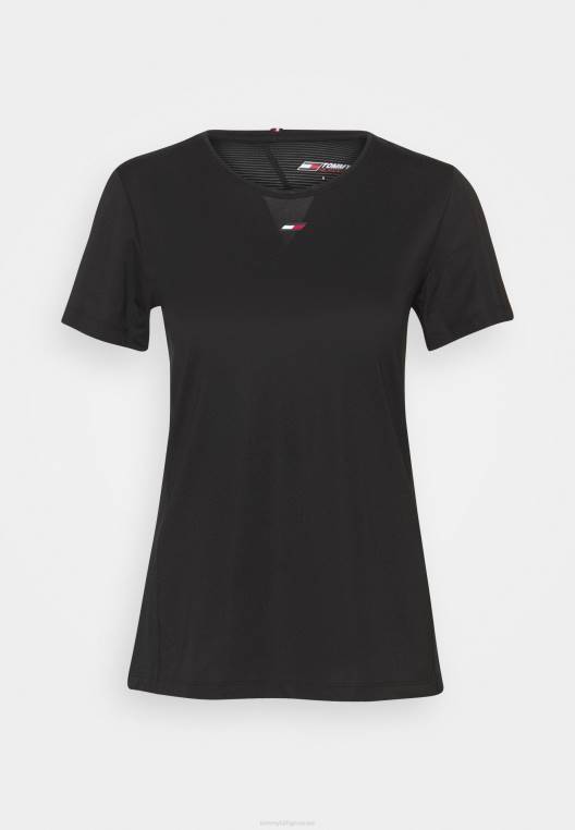 חולצת טי ספורט רגילה מתערובת בד NX208287 שָׁחוֹר Tommy Hilfiger