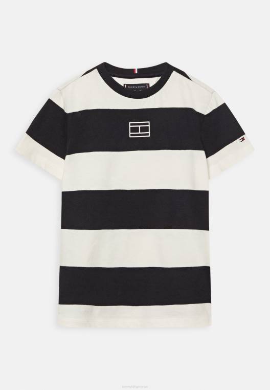 חולצת טריקו בהדפס פס רוגבי NX208307 פס שמי מדבר Tommy Hilfiger