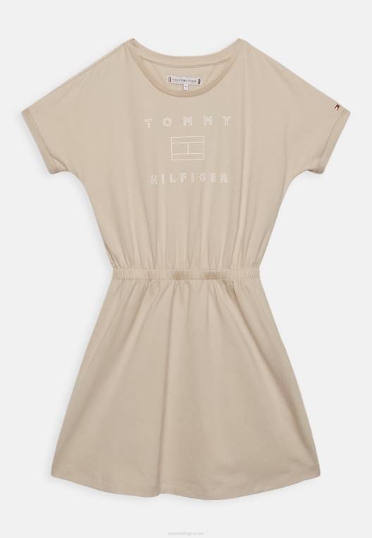 שמלת ג'רסי NX208313 בז' Tommy Hilfiger