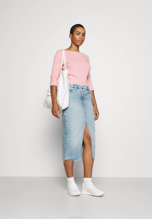 חלק עליון סירה רזה עם שרוולים ארוכים NX208319 וָרוֹד Tommy Hilfiger