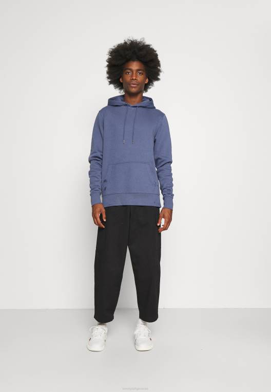 סווטשירט קפוצ'ון לוגו NX208333 אינדיגו דהוי Tommy Hilfiger