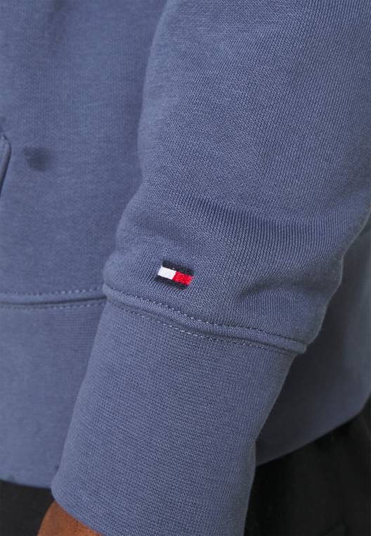 סווטשירט קפוצ'ון לוגו NX208333 אינדיגו דהוי Tommy Hilfiger