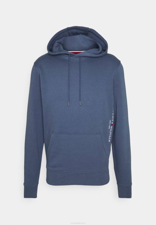 סווטשירט קפוצ'ון לוגו NX208333 אינדיגו דהוי Tommy Hilfiger
