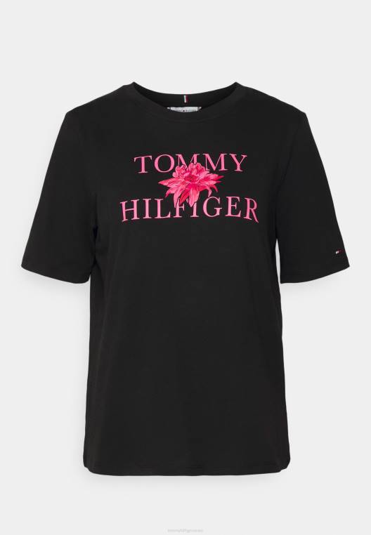 חולצת טי פרחונית בהדפס טי NX208336 שָׁחוֹר Tommy Hilfiger