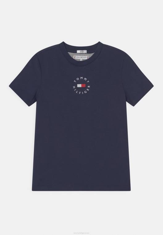 טי שירט עם תג מורשת בהדפס יוניסקס NX208349 צי הדמדומים Tommy Hilfiger