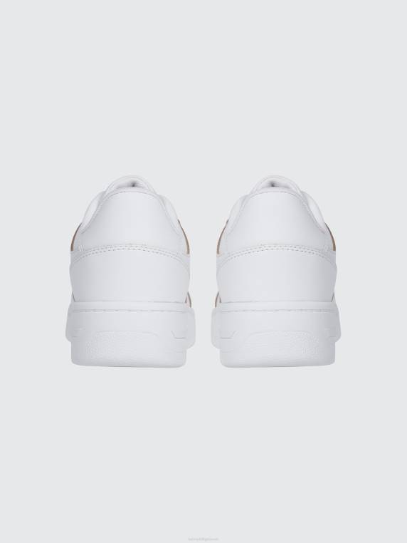 נעלי סלסילות מעור לוגו NX20834 לבן Tommy Hilfiger