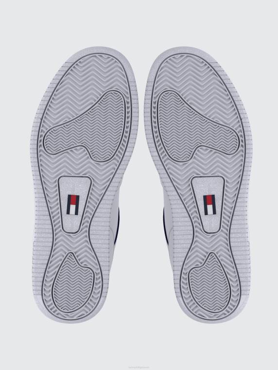 נעלי סלסילות מעור לוגו NX20834 לבן Tommy Hilfiger