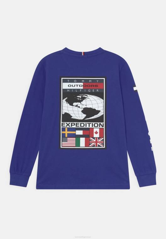 חולצת טי משלחת עם שרוולים ארוכים NX208356 סגול בית המשפט Tommy Hilfiger