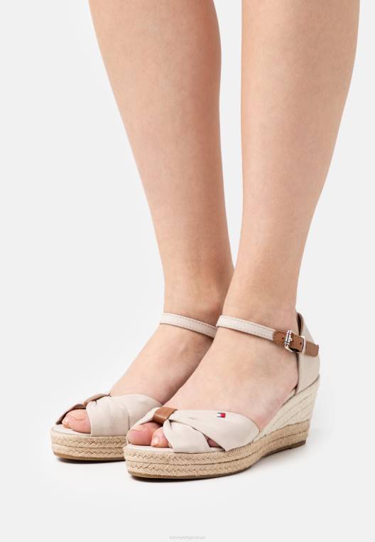 נעלי אספדריל בסיסיות עם אצבע פתוחה באמצע טריז NX208372 בז' קלאסי Tommy Hilfiger