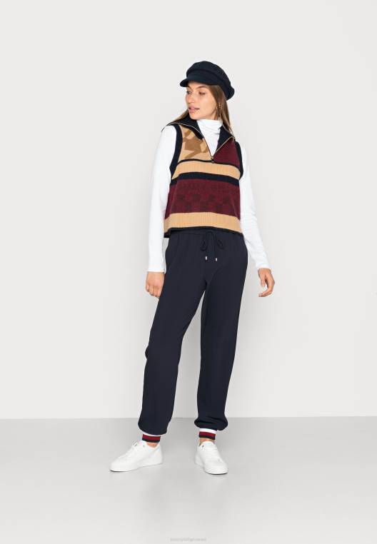 סמל מגשר אפוד עם רוכסן רגיל NX208377 חום/בז'/אדום Tommy Hilfiger