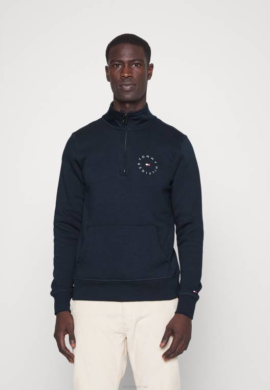 סווטשירט עגול עם צווארון גרפי NX208379 שמיים מדבריים Tommy Hilfiger