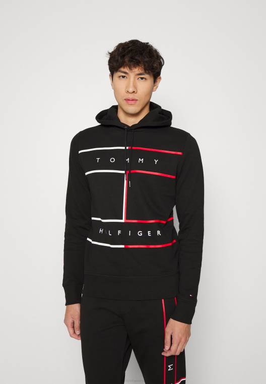 סווטשירט קפוצ'ון דגל גדול NX208380 שָׁחוֹר Tommy Hilfiger