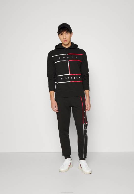 סווטשירט קפוצ'ון דגל גדול NX208380 שָׁחוֹר Tommy Hilfiger