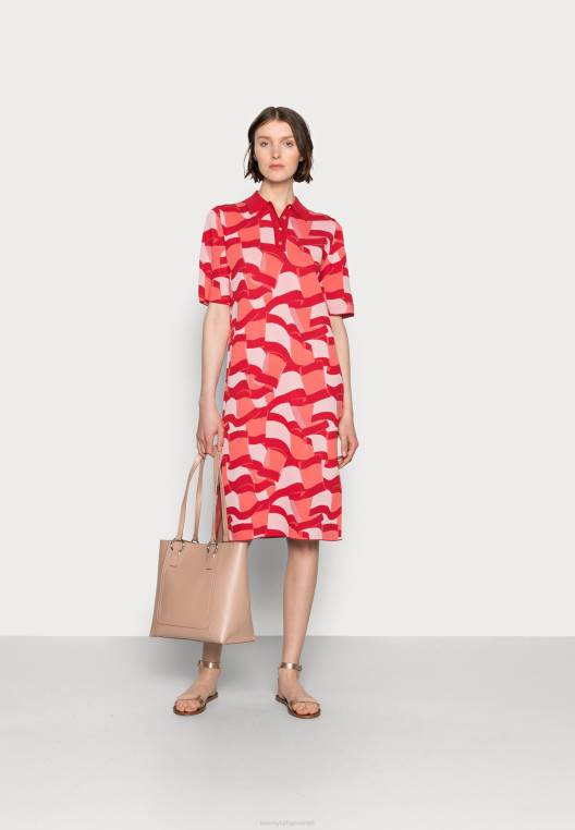 שמלת יום שמלת סמל פולו מידי NX208401 אָדוֹם Tommy Hilfiger