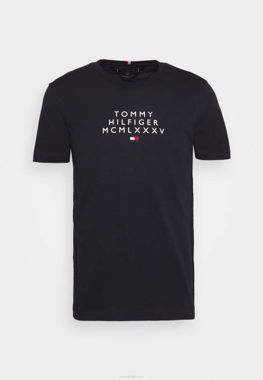 חולצה קטנה בהדפס גרפי במרכז NX208422 שמיים מדבריים Tommy Hilfiger