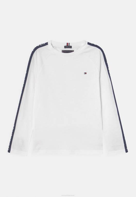 חולצה זוהר טייפ עם שרוולים ארוכים NX208426 לבן Tommy Hilfiger