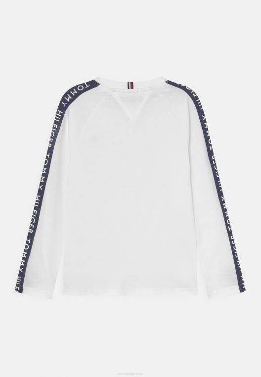 חולצה זוהר טייפ עם שרוולים ארוכים NX208426 לבן Tommy Hilfiger