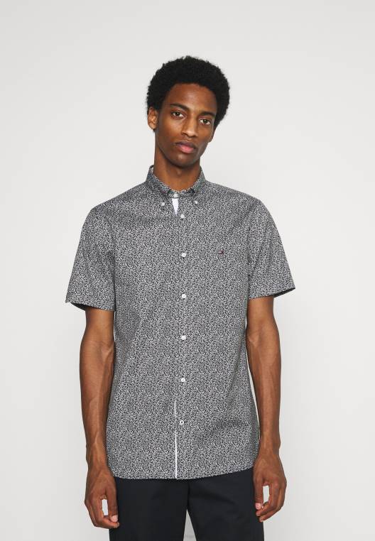 חולצה מיני רכה בהדפס פרחים NX208437 הבזק שחור/לבן/לומן Tommy Hilfiger