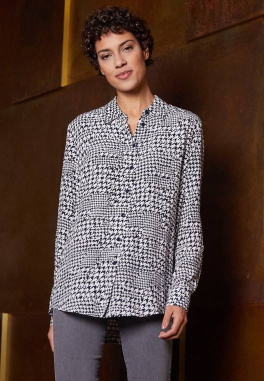 חולצה מכופתרת של מונגרמה פלור NX208457 דופ כלב קטן/שמימי מדבר אקרו Tommy Hilfiger