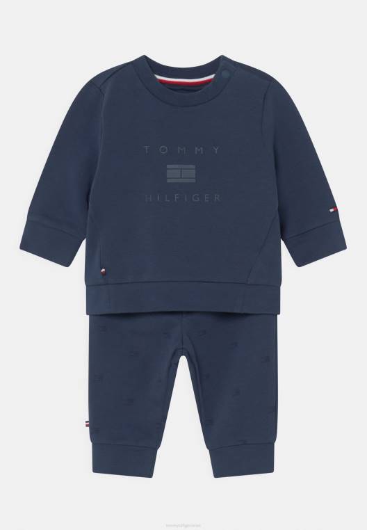 סט לוגו לתינוק אימונית לשני המינים NX208458 צי הדמדומים Tommy Hilfiger
