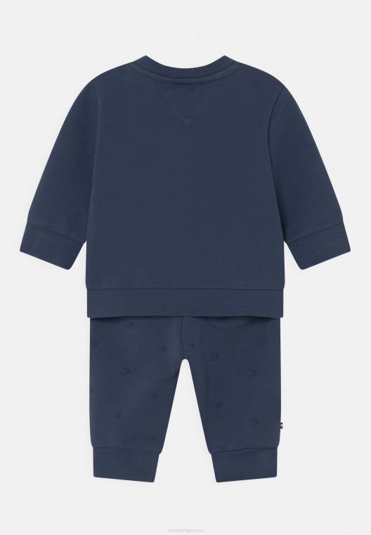 סט לוגו לתינוק אימונית לשני המינים NX208458 צי הדמדומים Tommy Hilfiger