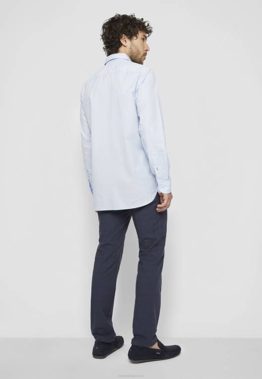 חולצת מיקרו רכה NX208472 כחול מבריז/לבן אופטי Tommy Hilfiger