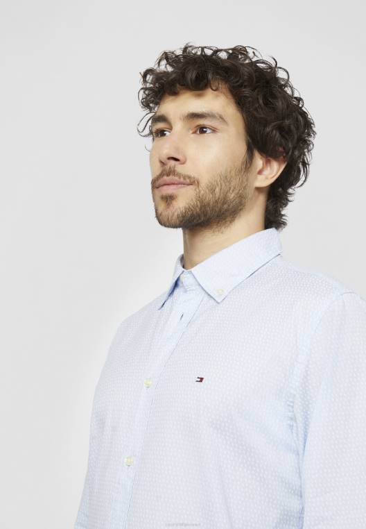 חולצת מיקרו רכה NX208472 כחול מבריז/לבן אופטי Tommy Hilfiger