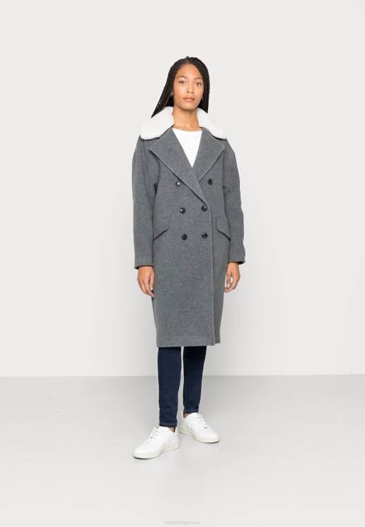 מעיל צווארון מעיל קלאסי NX208492 אפור בינוני Tommy Hilfiger