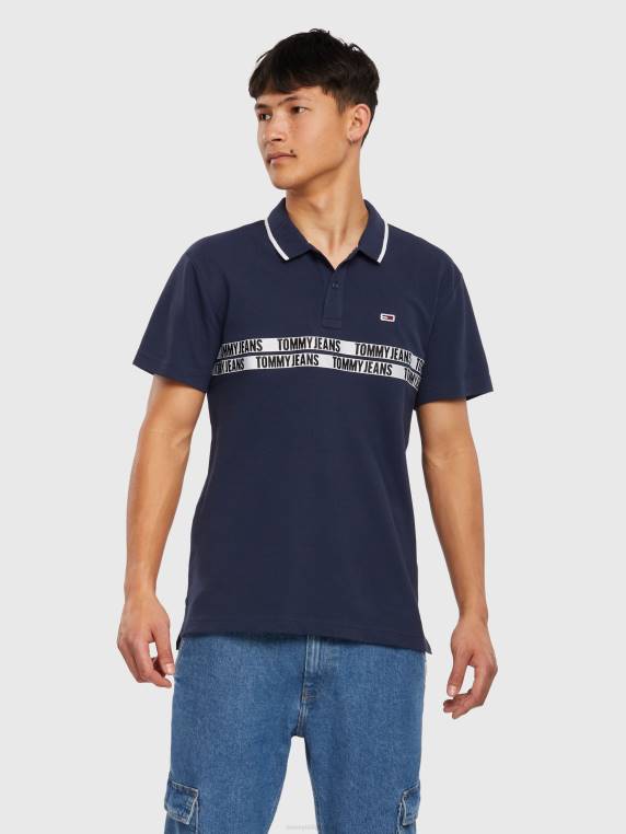 סרט לוגו פולו כותנה אורגנית NX20849 צי הדמדומים Tommy Hilfiger