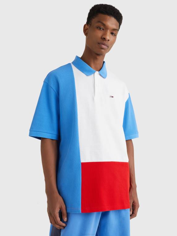 פולו חסום צבע בארכיון NX20850 כחול מהפנט Tommy Hilfiger