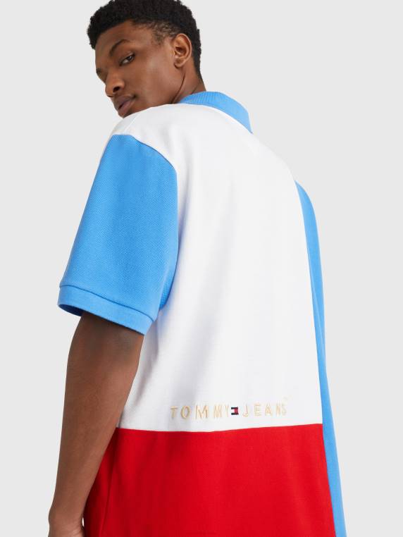 פולו חסום צבע בארכיון NX20850 כחול מהפנט Tommy Hilfiger