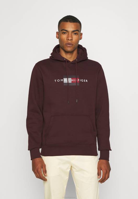 קפוצ'ון קווים NX208514 בורדו עמוק Tommy Hilfiger