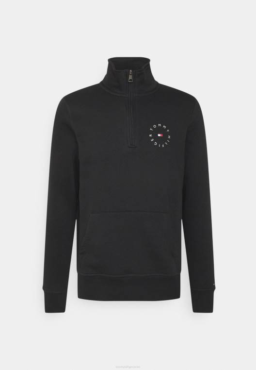 סווטשירט עגול עם צווארון גרפי NX208518 שָׁחוֹר Tommy Hilfiger