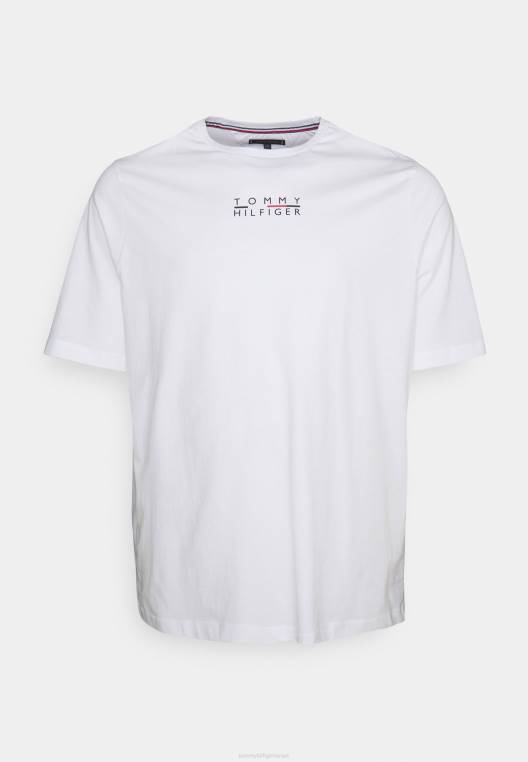 חולצת טי מרובעת עם הדפס לוגו NX208522 לבן Tommy Hilfiger