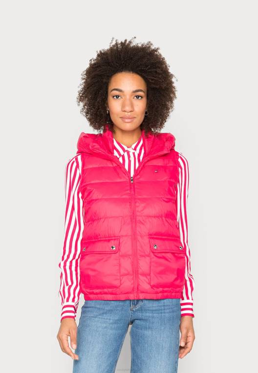 חזיית אפוד עם קפוצ'ון מרופד NX208533 פאר ורוד Tommy Hilfiger