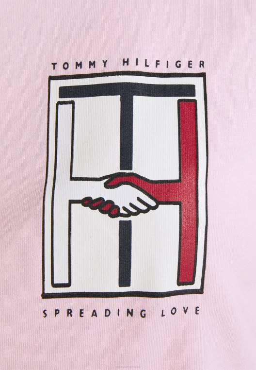 חולצת טריקו בהדפס טי כדור הארץ NX208545 ורוד פסטל Tommy Hilfiger