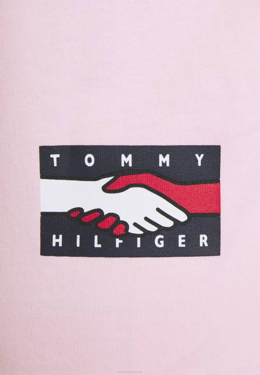 חולצת טריקו בהדפס טי כדור הארץ NX208545 ורוד פסטל Tommy Hilfiger