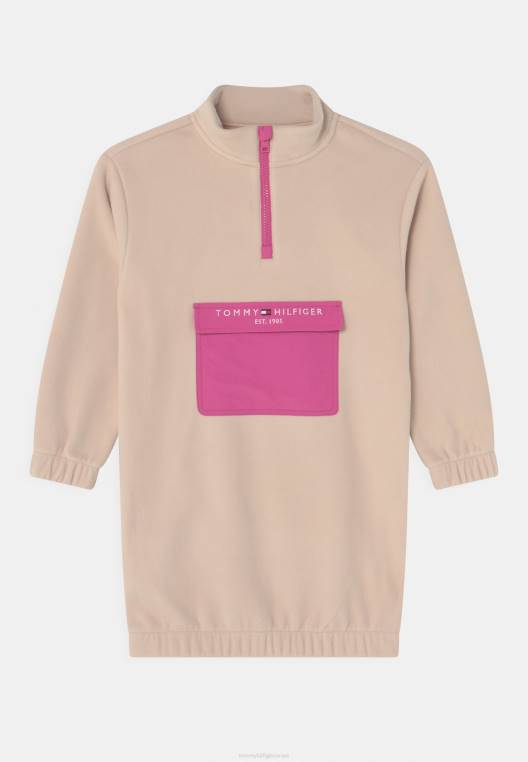 שמלת יום שמלת חצי רוכסן קולורבלוק רכה NX208546 אבן חלקה Tommy Hilfiger