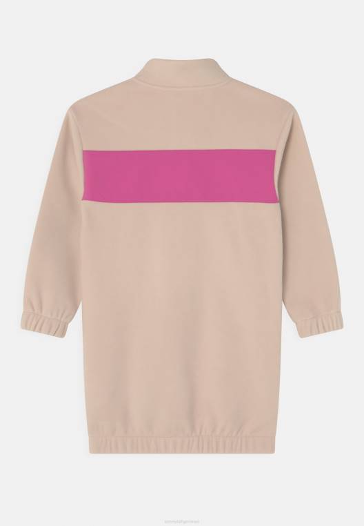 שמלת יום שמלת חצי רוכסן קולורבלוק רכה NX208546 אבן חלקה Tommy Hilfiger