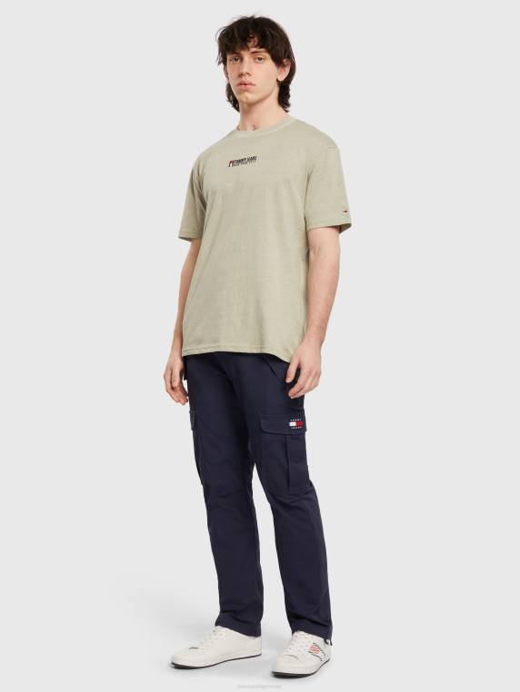 חולצה רקומה עם דגל NX20857 ערבה דהויה Tommy Hilfiger