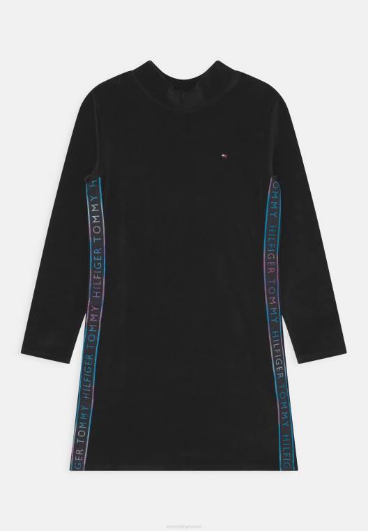 שמלת יום קלטת NX208587 שָׁחוֹר Tommy Hilfiger