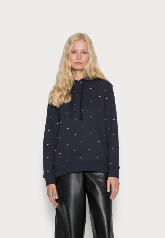 סווטשירט קפוצ'ון דגל רקמה רגילה NX208594 שמיים מדבריים Tommy Hilfiger