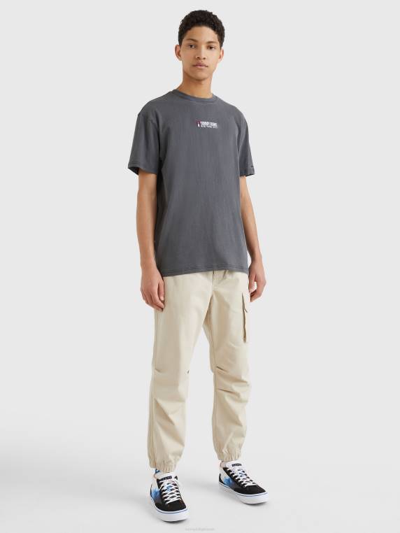 חולצה רקומה עם דגל NX20859 שָׁחוֹר Tommy Hilfiger