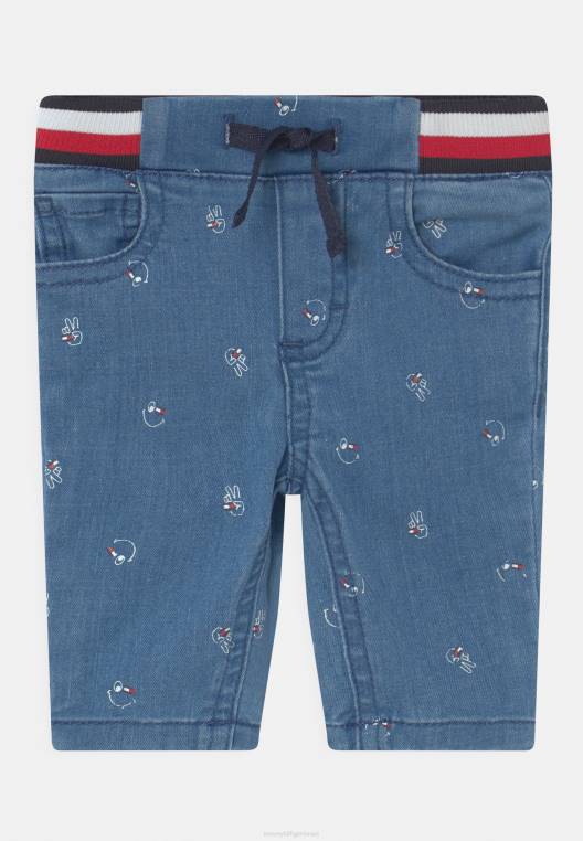 מכנסי ג'ינס לתינוק בגזרה רגועה לשני המינים NX208609 מדיום ג'ינס Tommy Hilfiger