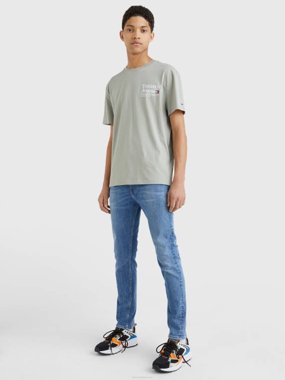 חולצת טי לוגו מאחור NX20861 ערבה דהויה Tommy Hilfiger